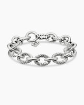 Oval Link Chain Bracelet in Sterling Silver, 12mm